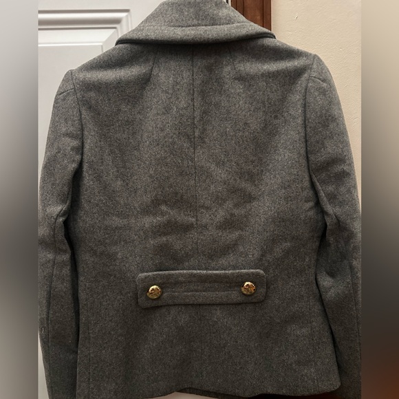 Size XSmall double breasted Coach Heather Gray Wool Pea Coat With gold buttons. - Picture 15 of 15